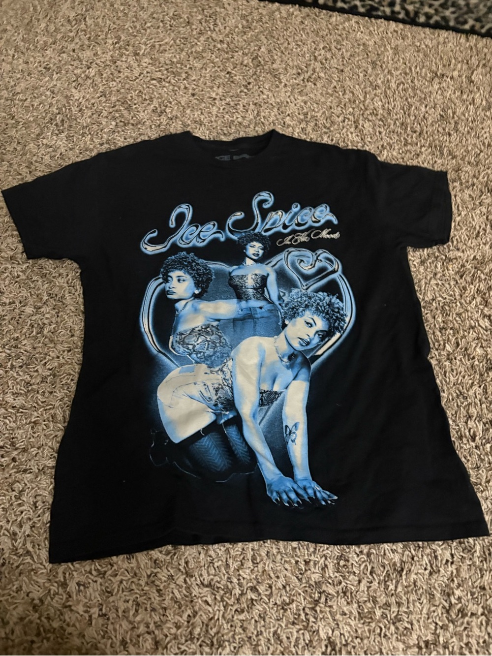 Graphic Short Sleeve Tee - Black with Blue Print